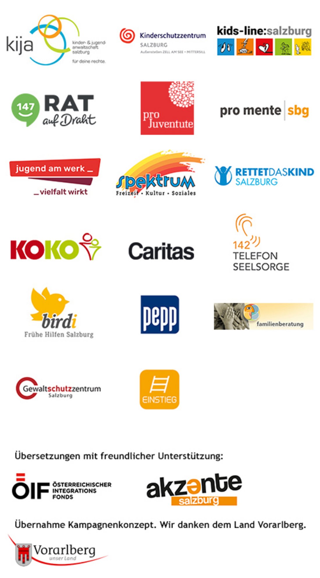 Logoreihe Gewaltfreie Erziehung
