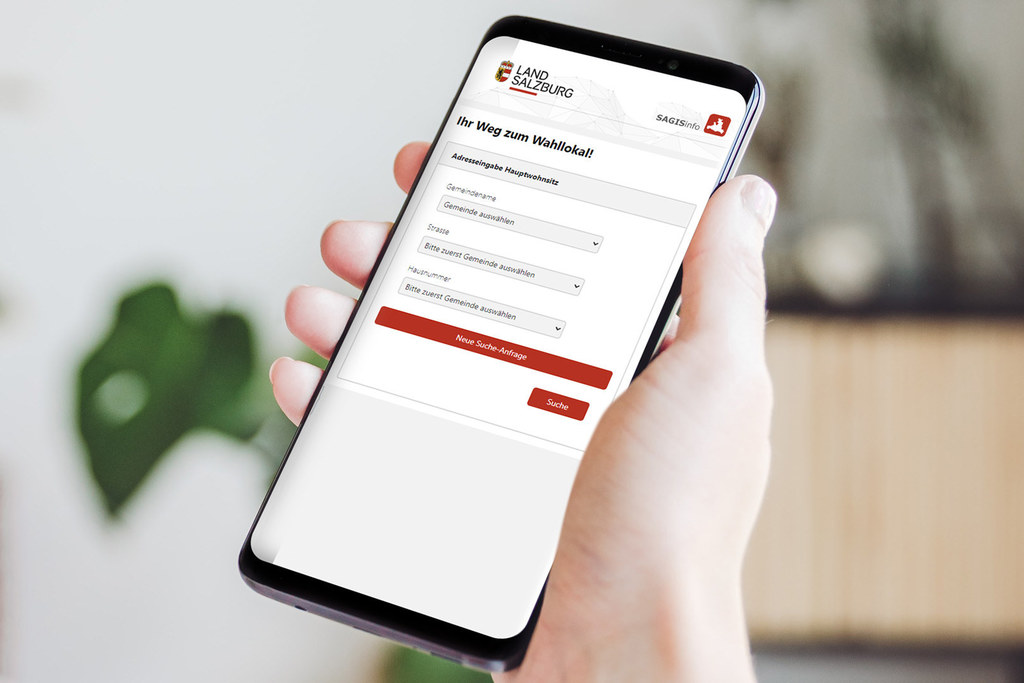 Handy mit SAGIS-Geodaten